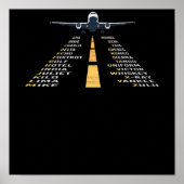 Phonetic Aphabet Pilot Cadet Airplane Gift Poster (Voorkant)