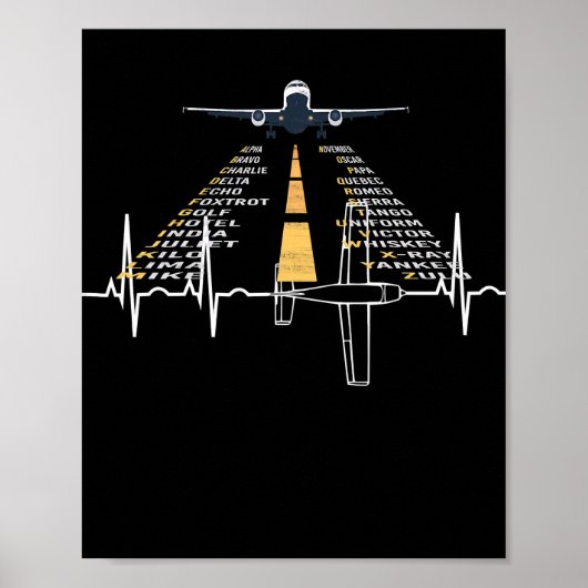 Phonetic Aphabet Pilot Cadet Airplane Gift Poster (Voorkant)