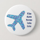 Phonetisch alfabet - Aangepaste Button van het vli (Voorkant)