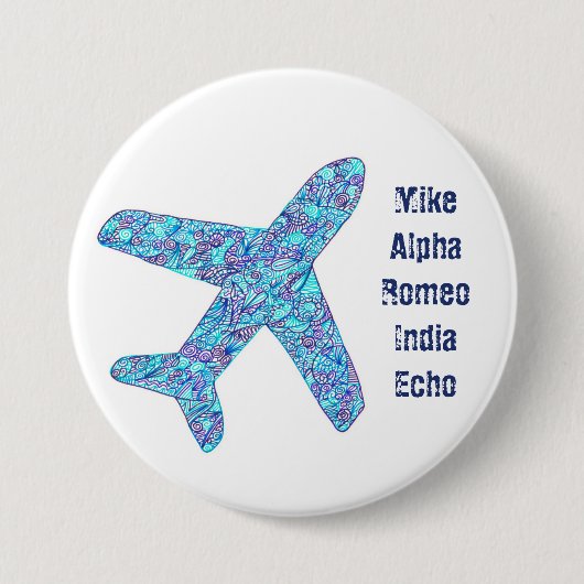 Phonetisch alfabet - Aangepaste Button van het vli (Voorkant)