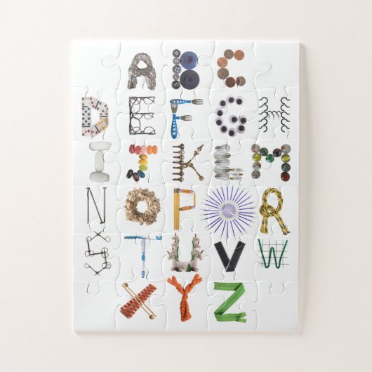 Phonetisch alfabet Elke dag Objectalfabet Puzzle Legpuzzel (Verticaal)