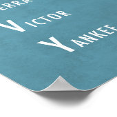 Phonetisch alfabet Persoonlijk blauw Poster (Hoek)