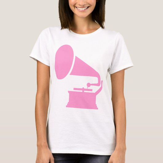 Phonograaf - Roze T-shirt (Voorkant)