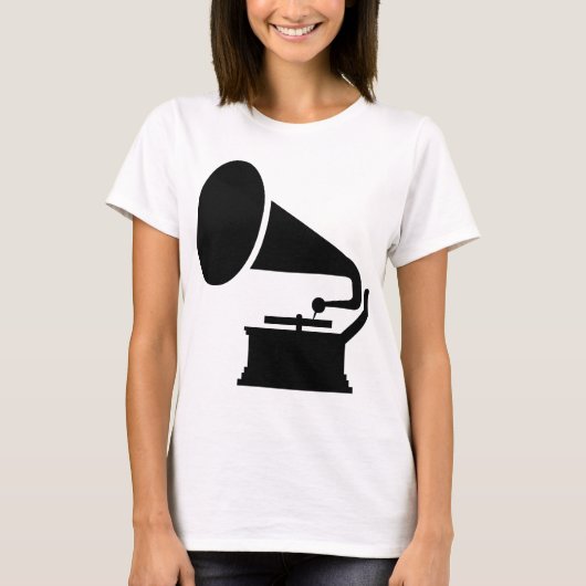 Phonograaf - Zwart T-shirt (Voorkant)