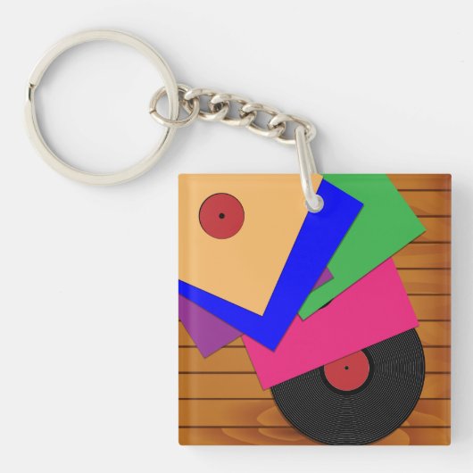 Phonograafrecords Sleutelhanger (Voorkant)