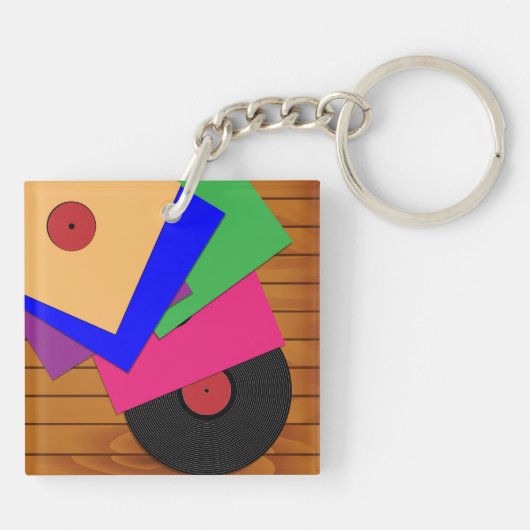 Phonograafrecords Sleutelhanger (Achterkant)