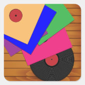 Phonograafrecords Vierkante Sticker (Voorkant)