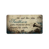 Phonograph Blue Vintage Weddenschap Label (Voorkant)