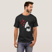 Phonograph Heart Notes Valentijnsdag Cute Music L T-shirt (Voorkant volledig)