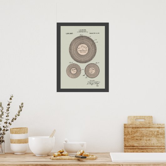  Phonograph Record Patent Poster (Keuken)