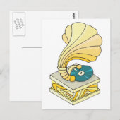 phonograph Record-speler Briefkaart (Voorkant / Achterkant)
