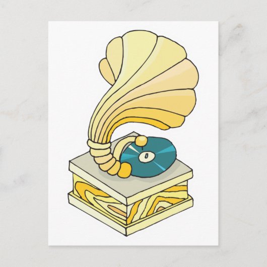 phonograph Record-speler Briefkaart (Voorkant)
