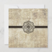 Phonograph Vintage Huwelijksuitnodiging Roze Kaart (Achterkant)