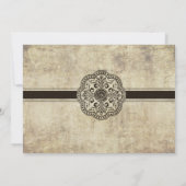 Phonograph Vintage Wedding Invitation Red Kaart (Achterkant)