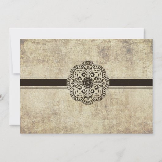 Phonograph Vintage Wedding Invitation Red Kaart (Achterkant)