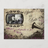  Phonograph Wedding Save the Date Briefkaart (Voorkant)