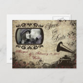  Phonograph Wedding Save the Date Kaart (Voorkant / Achterkant)