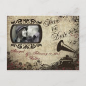  Phonograph Wedding Save the Date Kaart (Voorkant)