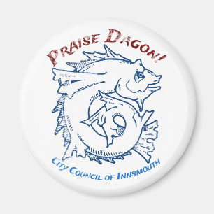 Phoogse Dagon Innsmouth Lovecraft Fish Horror Magneet