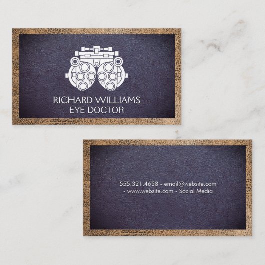 Phoropter | Oogarts | Achtergrond leder Visitekaartje (Voorkant / Achterkant)