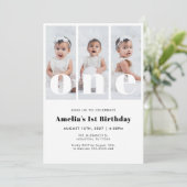 Photo 1st Birthday Invitation Kaart (Staand voorkant)