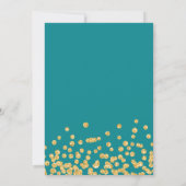 Photo 50th Birthday Gold Confetti Turquoise Kaart (Achterkant)