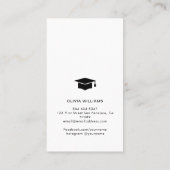 Photo Afstuderen Modern Simple Script Calling Card Contactkaartje (Achterkant)