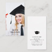 Photo Afstuderen Modern Simple Script Calling Card Contactkaartje (Voorkant / Achterkant)
