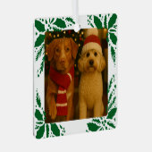 Photo and Custom Text Personalized Holly Metalen Ornament (Voorkant Rechts)