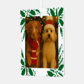 Photo and Custom Text Personalized Holly Metalen Ornament (Voorkant links)