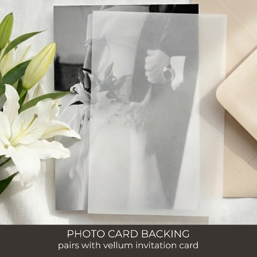 Photo and Details Card for Vellum Invitation Kaart