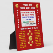 Photo and Personalized, Softball Coach Plaques  Fotoplaat (Zijkant)