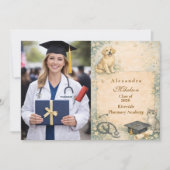 Photo Animal Care White Coat Graduation Aankondiging (Voorkant)