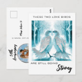*~* PHOTO Anniversary Absract Love Birds AP54 Briefkaart (Voorkant / Achterkant)