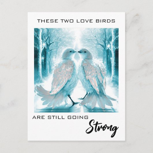 *~* PHOTO Anniversary Absract Love Birds AP54 Briefkaart (Voorkant)