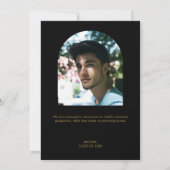 Photo Arch Afstuderen Black Gold-aankondiging Kaart (Achterkant)
