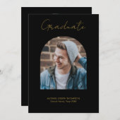 Photo Arch Afstuderen Black Gold-aankondiging Kaart (Voorkant / Achterkant)