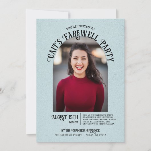 Photo Arch Afstuderen Farewell Party Invitation Kaart (Voorkant)
