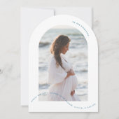 Photo Arch Baby Blue zwangerschapsaankondiging Kaart (Voorkant)