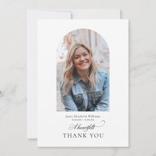 Photo Arch Christelijke begrafenis Dank u Bedankkaart (Voorkant)