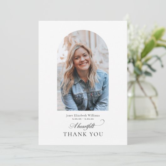 Photo Arch Christelijke begrafenis Dank u Bedankkaart (Staand voorkant)