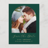 Photo Arch Emerald Green Gold Bewaar de datum Briefkaart (Voorkant)