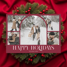 Photo Arch Happy Holidays Christmas Vintage Red Feestdagenkaart