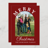Photo Arch Modern Script Christmas Red Feestdagenkaart (Voorkant / Achterkant)