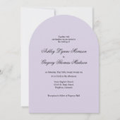 Photo Arch Shaped Lavender Wedding Invitation Kaart (Voorkant)