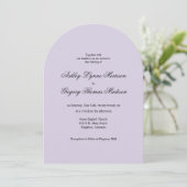 Photo Arch Shaped Lavender Wedding Invitation Kaart (Staand voorkant)