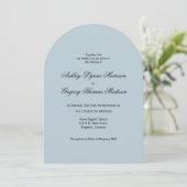 Photo Arch Shaped teal Wedding Invitation Kaart (Staand voorkant)