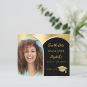 Photo arch zwart Afstuderen Save the Date kaart (Staand voorkant)