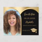 Photo arch zwart Afstuderen Save the Date kaart (Voorkant)