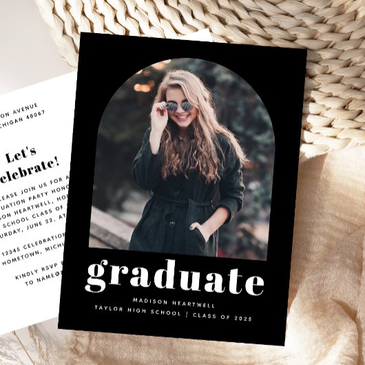 Photo Arch Zwart-wit Graduation Party Briefkaart